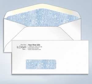  Imprinted Tinted Envelope,w/window, #9,3 7/8 x 8 7/8 