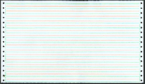 14-7/8 X 8-1/2" Continuous Paper 15# 8" Green/Orange Bar, 3 Part
