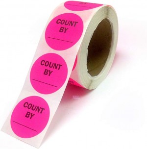 2" Inventory Control/Date 500 Permanent Labels  Pink “Count By” Labels  3" Core