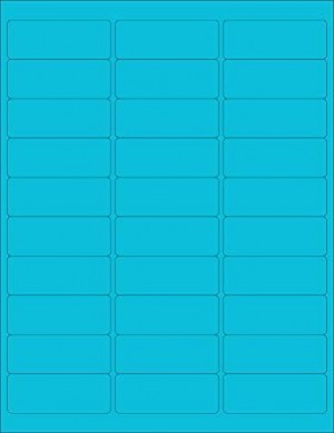 8-1/2" x 11" Blue Fluorescent 30 Labels per Sheet 1" x 2-5/8"