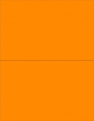 8-1/2" x 11" Fluorescent Orange 2 Labels per Sheet 8-1/2" x 5-1/2"
