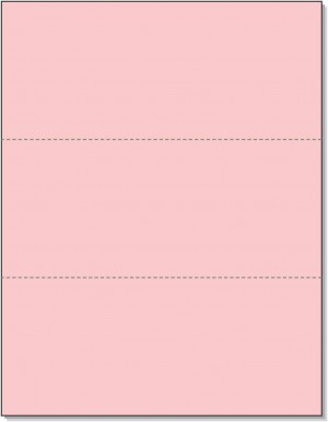 8-1/2 x 11 20# Pink Paper 2 Horizontal Perforations @ 3-2/3 & 7-1/3 from bottom 