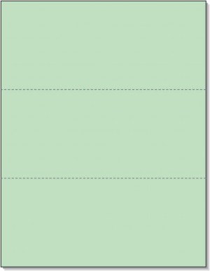 8-1/2 x 11" 20# Green Paper 2 Horz. Perf. 3-2/3 & 7-1/3 