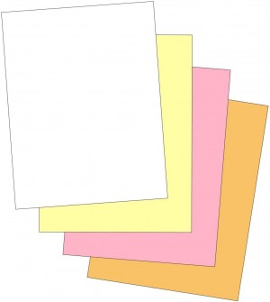 8-1/2 x 11" Laser Carbonless 4 Part Paper 