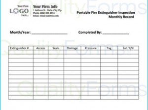 Monthly Fire Extinguisher Inspection Form