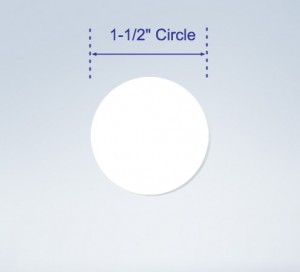 Wafer Tab Seals, 1.5" Round, White