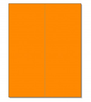 8-1/2" x 11" Fluorescent Orange 2 Labels per Sheet 4-1/4" x 11"