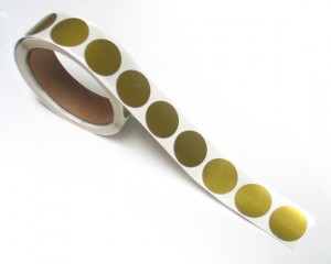 1" Round Gold Scratch Off Labels Stickers, 500 labels per roll
