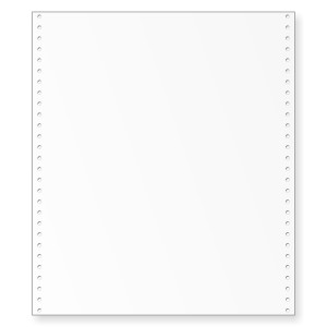 9-1/2 x 11" Continuous Paper 15# White, 4 Part, No Side Perfs