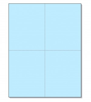 8-1/2 x11 Laser Cards 4 Up - Blue
