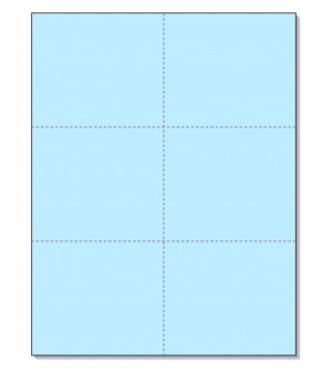 8-1/2 x11 Laser Cards 6 Up - Blue