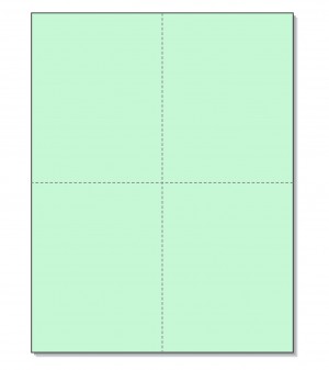 8-1/2 x11  Laser Cards  4 Up - Green