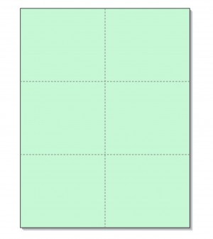 8-1/2 x11 Laser Cards 6 Up - Green