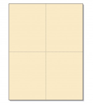 8-1/2 x11 Laser Cards 4 Up - Manila
