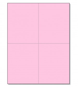 8-1/2 x11  Laser Cards  4 Up - Pink