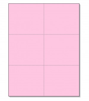 8-1/2 x11 Laser Cards 6 Up - Pink