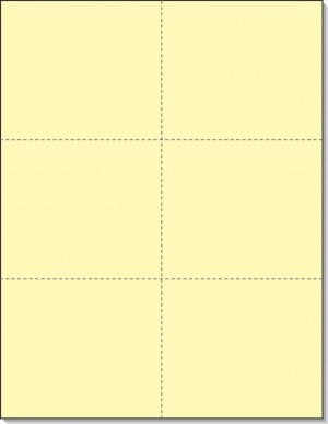 8-1/2 x11 Laser Cards 6 Up - Canary 