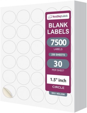 8-1/2" x 11" 30 Labels per Sheet 1.5" Round