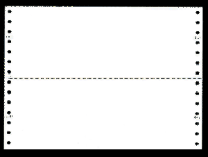 9-1/2 x 3-1/2" Continuous Paper, 20# White, 1 Part, Side Perfs