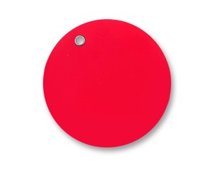 3" Strong Vinyl  Circle Tags Red