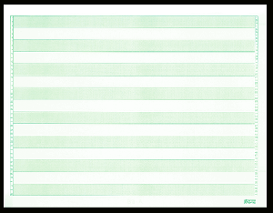 11 x 8-1/2", 1/2" Green Bar Paper,  20#