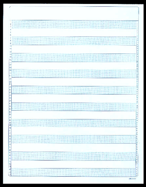 8-1/2 X 11", 1/2" Blue Bar Paper,  20#