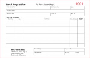 Stock Requisition Form, 5-1/2 X 8-1/2"