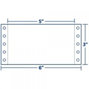 Blank Continuous Index Cards, 6" x 3", 1 Wide