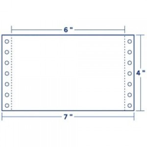 Blank Continuous Index Cards, 7" x 4", 1 Wide