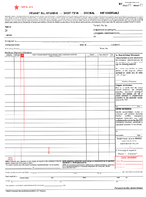 Straight Bill of Lading - WITH CO. NAME IMPRINT -
